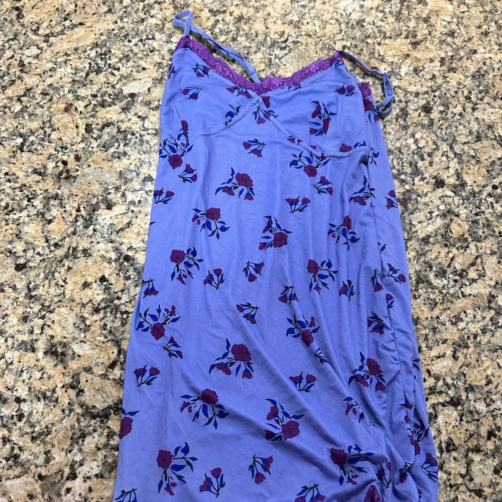 Blue floral slip dress